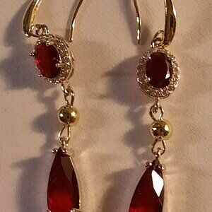 Brand New dazzling Red Stone Earrings for Xmas